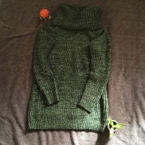 Two Tone Green/Black Knit Sweater